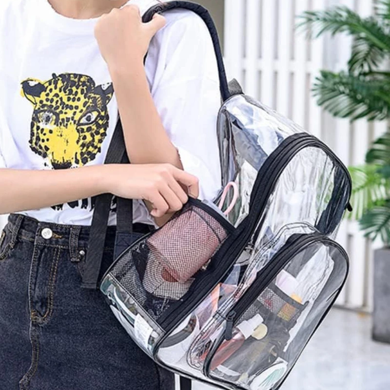 Mochila transparente impermeable para viaje escolar unisex - imagen 4