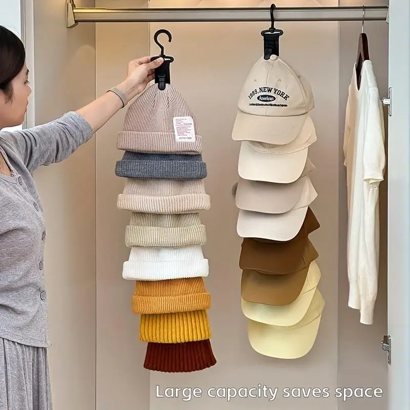 Organizador de sombreros con clips para colgar en puerta - imagen 5