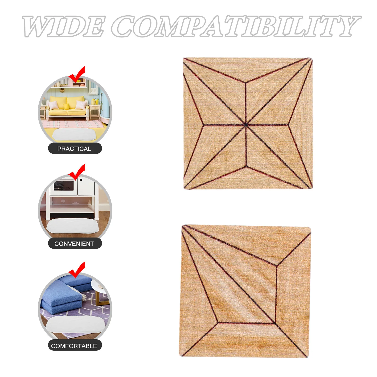 Láminas de suelo para casa de muñecas de madera retro vintage - imagen 5