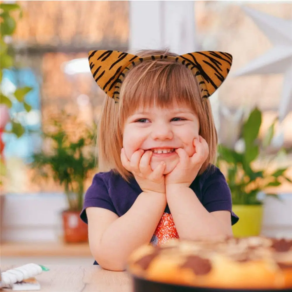 Diadema con orejas de animales para el pelo: cebra y tigre infantil - imagen 5