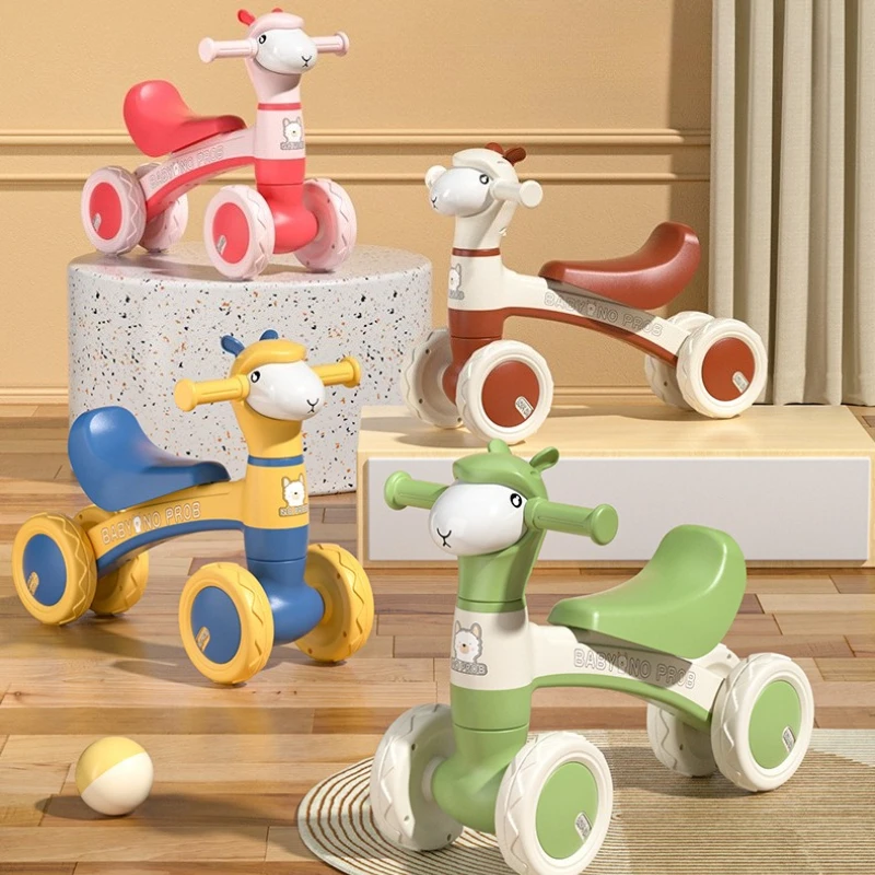 Bicicleta de equilibrio antivuelco para bebés sin pedales de 4 ruedas - imagen 5