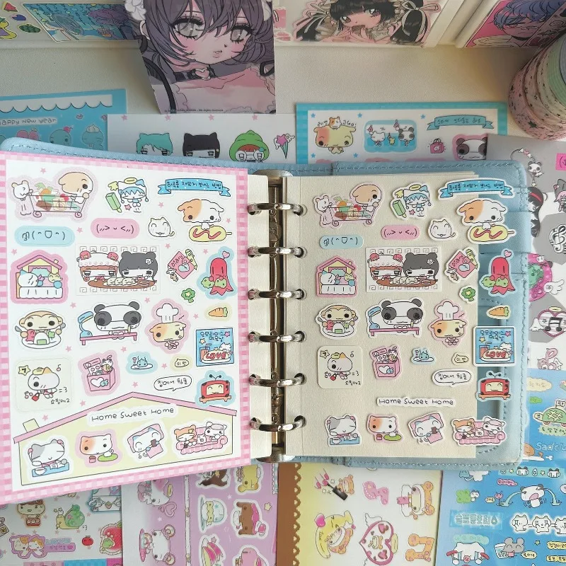Pegatinas de animales estilo INS para álbumes, diarios y cuadernos