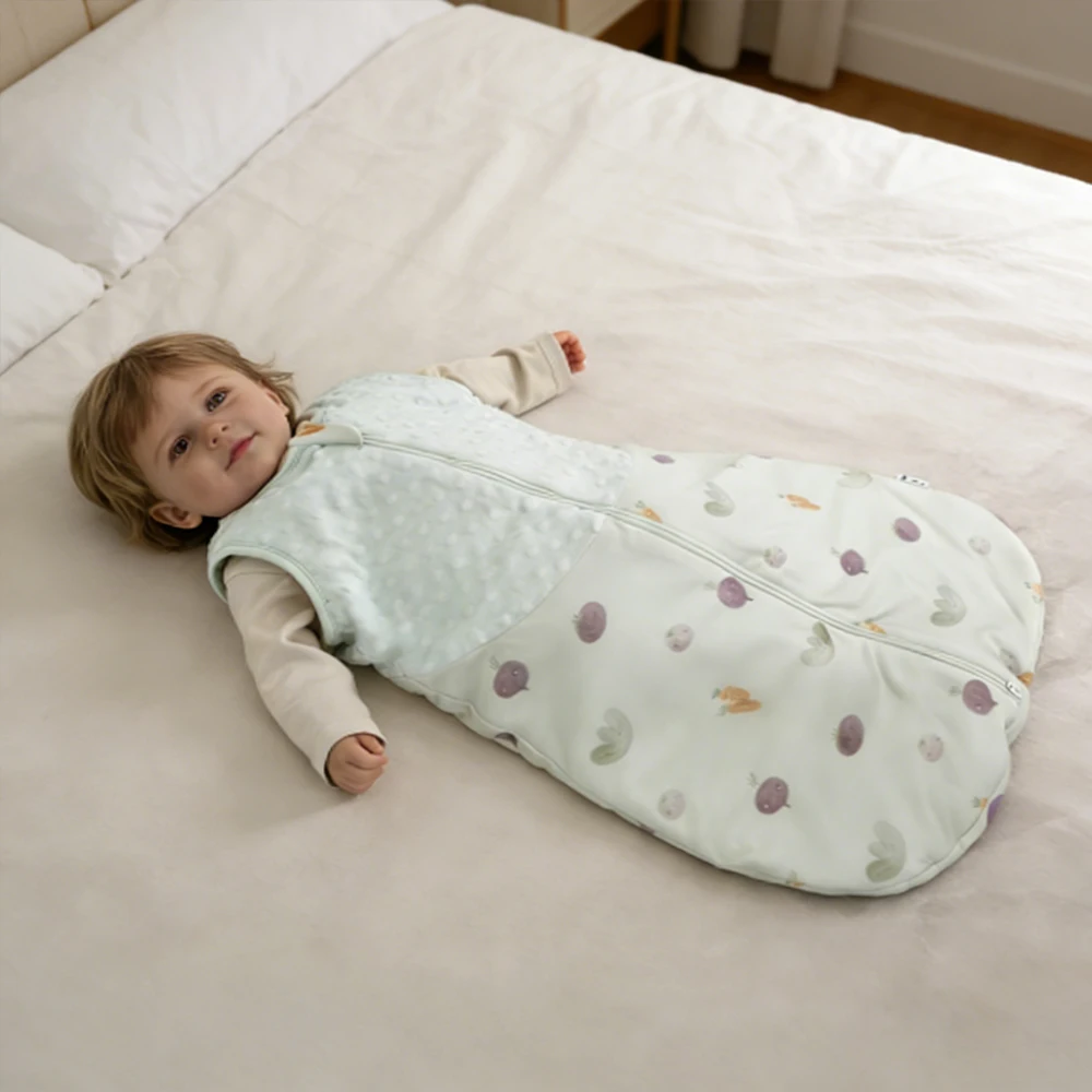 Babyslaapzak con tejido suave tipo terciopelo y patchwork