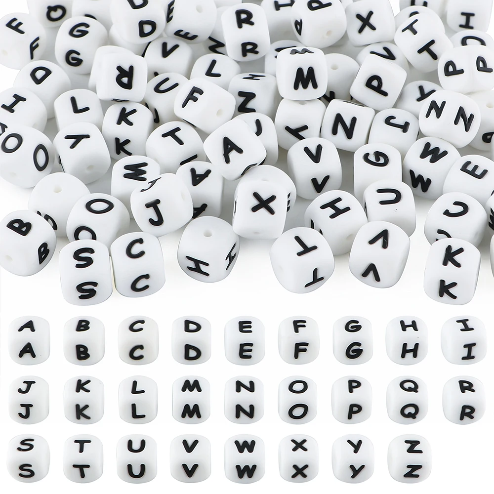 Cuentas de letras en silicona para collares y pulseras infantiles - imagen 2
