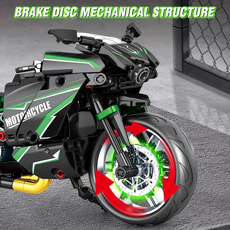 Bloques de construcción moto retro para carreras urbanas - imagen 3