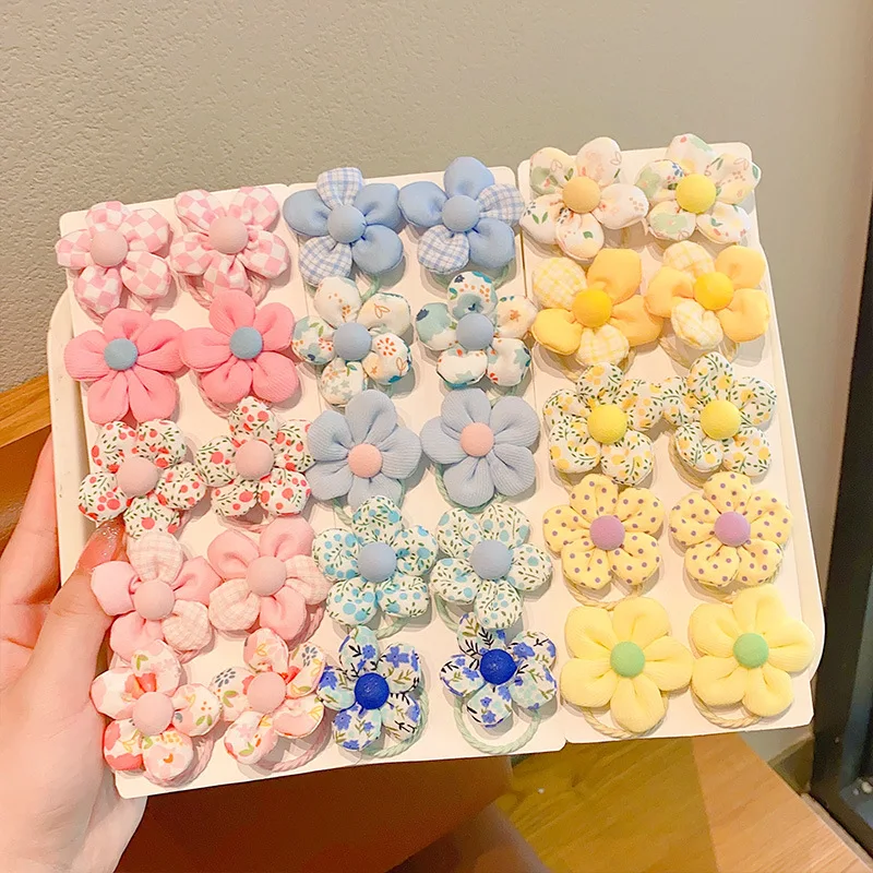 Coleteros elásticos de flores para bebé niña – peinado sin enredos