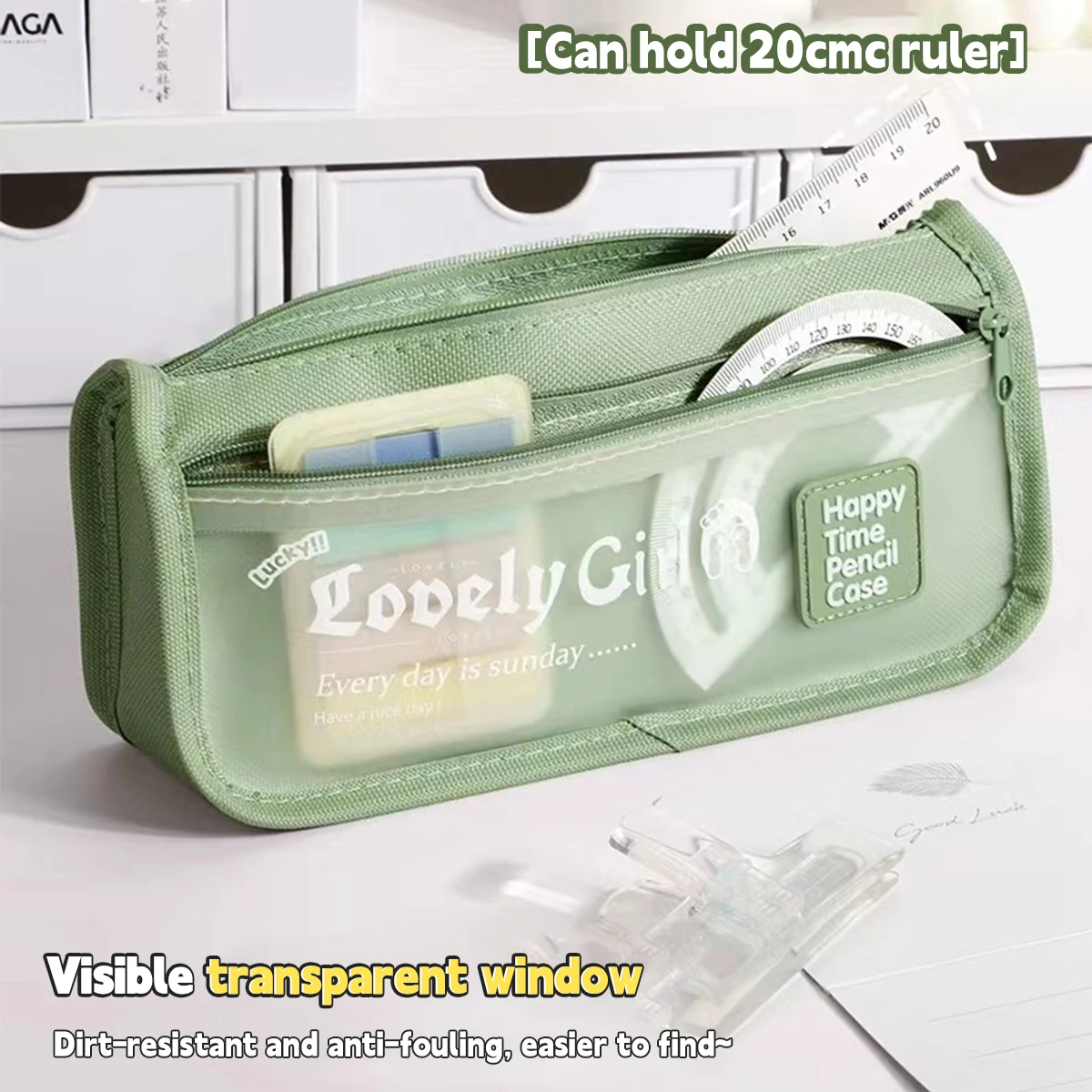 Estuche transparente de lápices – Organizador escolar infantil - imagen 5