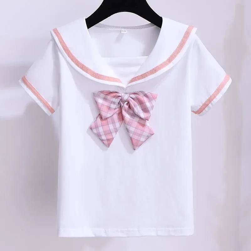 Conjunto niña preppy top de manga corta y falda a cuadros - imagen 3