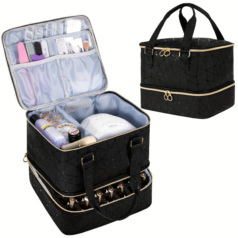 Estuche organizador de viaje para uñas con compartimentos