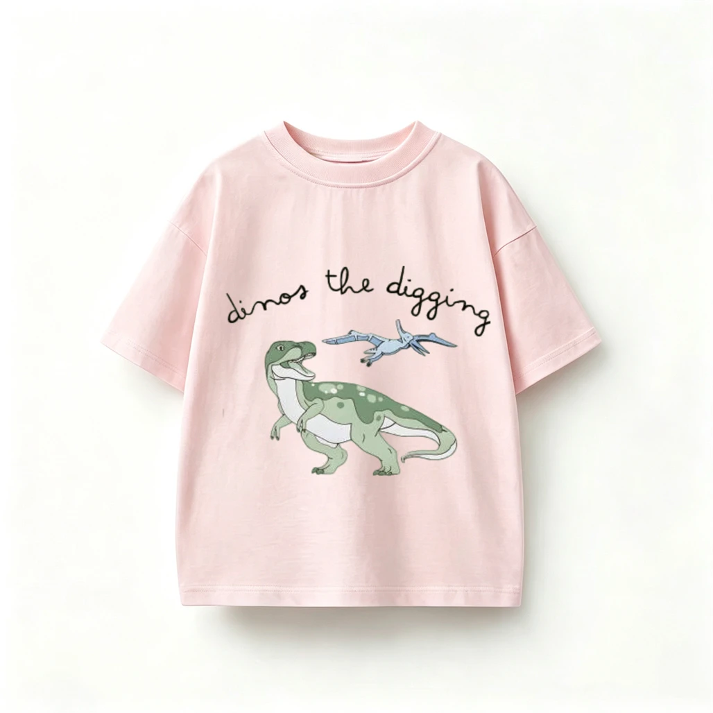 Camiseta dinosaurio de algodón para niños – verano cuello redondo - imagen 4