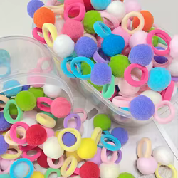 Gomas de pelo de felpa para coleta de niña