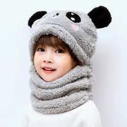 Gorro de invierno y bufanda de lana para niños