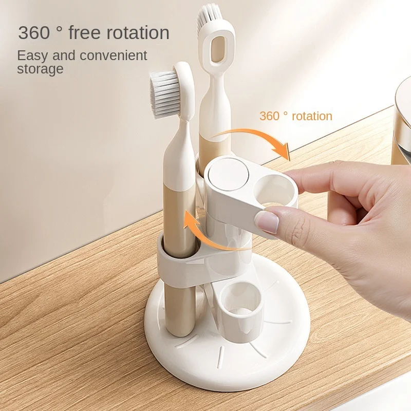 Soporte giratorio para cepillos de dientes con compartimentos - imagen 4