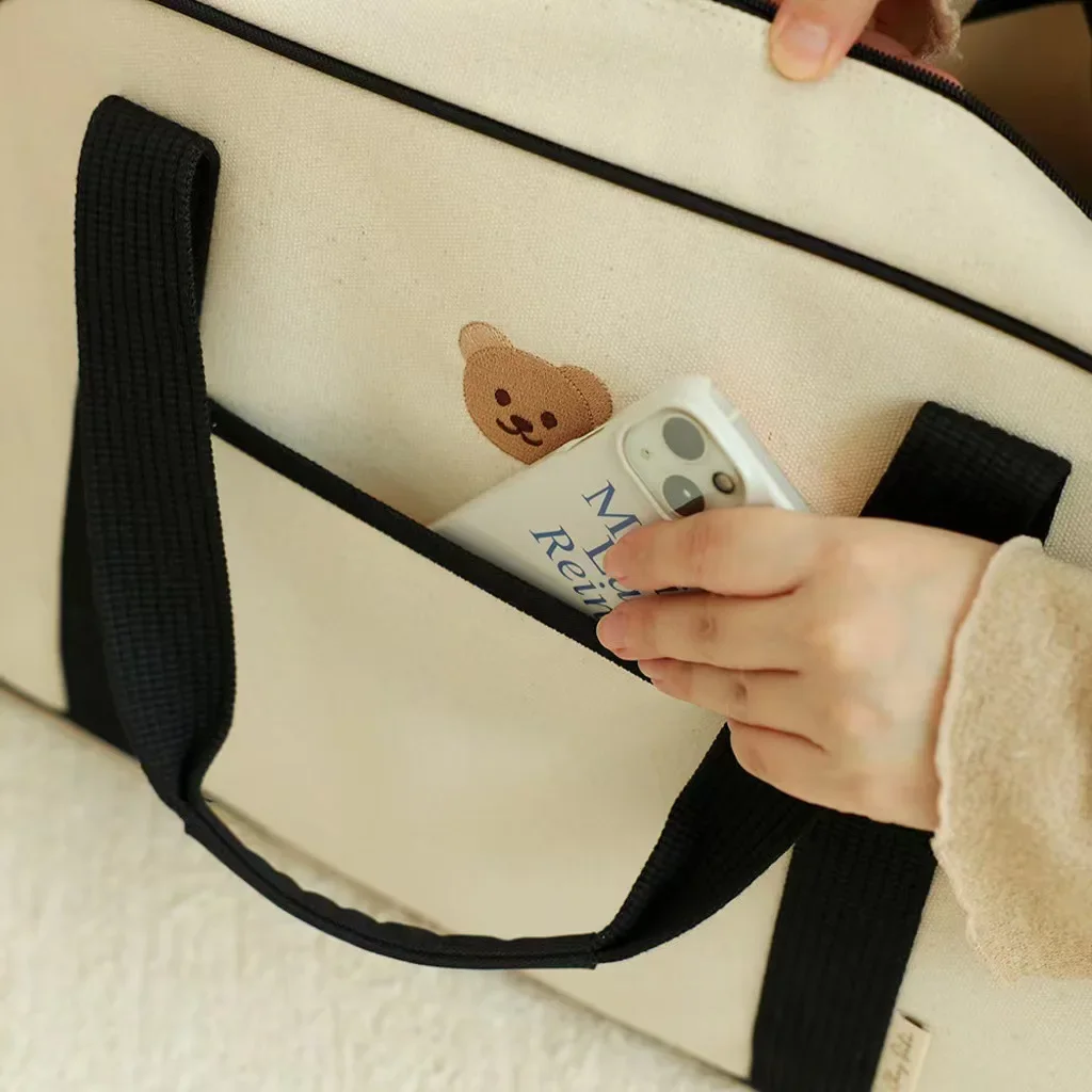 Bolsa de pañales de gran capacidad en lona estilo coreano - imagen 4