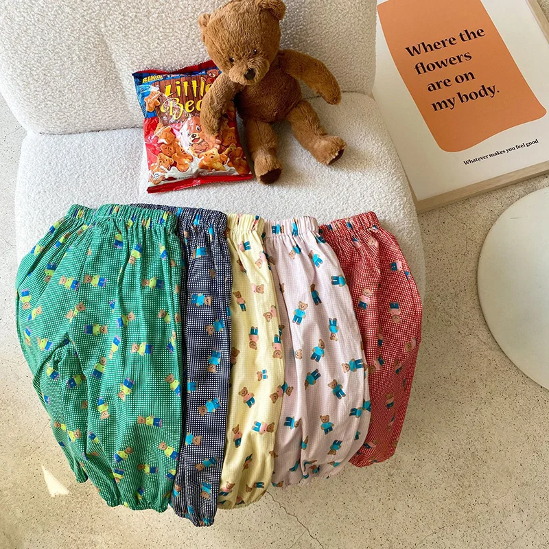 Pantalones niña algodón estampado osoMILANCEL – Pantalones estampado oso para niña