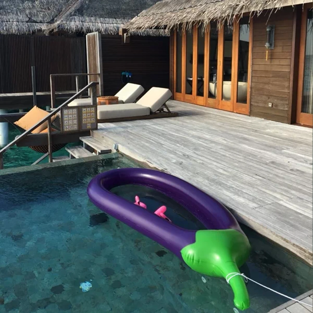 Flotador de piscina con forma de berenjena inflable para adultos - imagen 4
