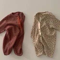 Pelele floral de bebé estilo gofré para otoño cómodo