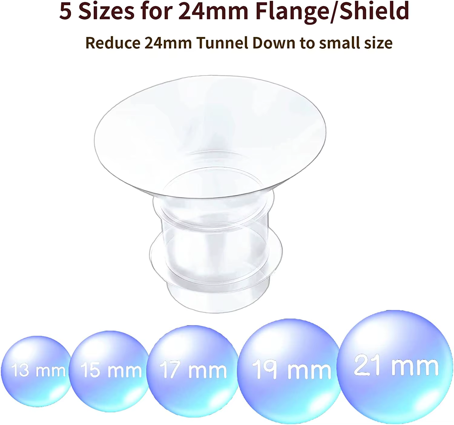 Inserto de brida en tamaño 15mm sobre superficie blanca