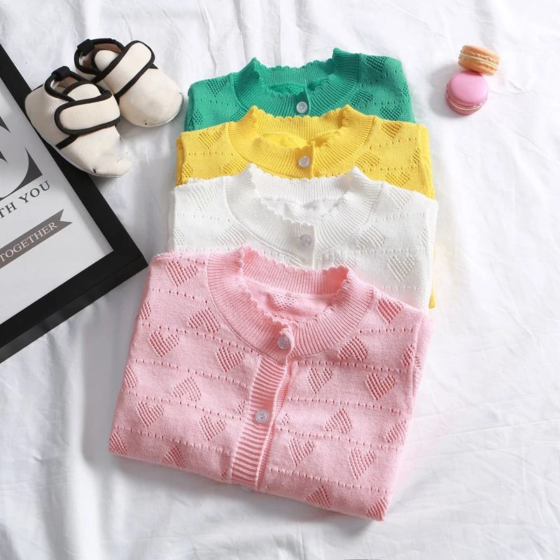 Cárdigan de punto para niñas con cuello V - Ligero primaveral - imagen 3