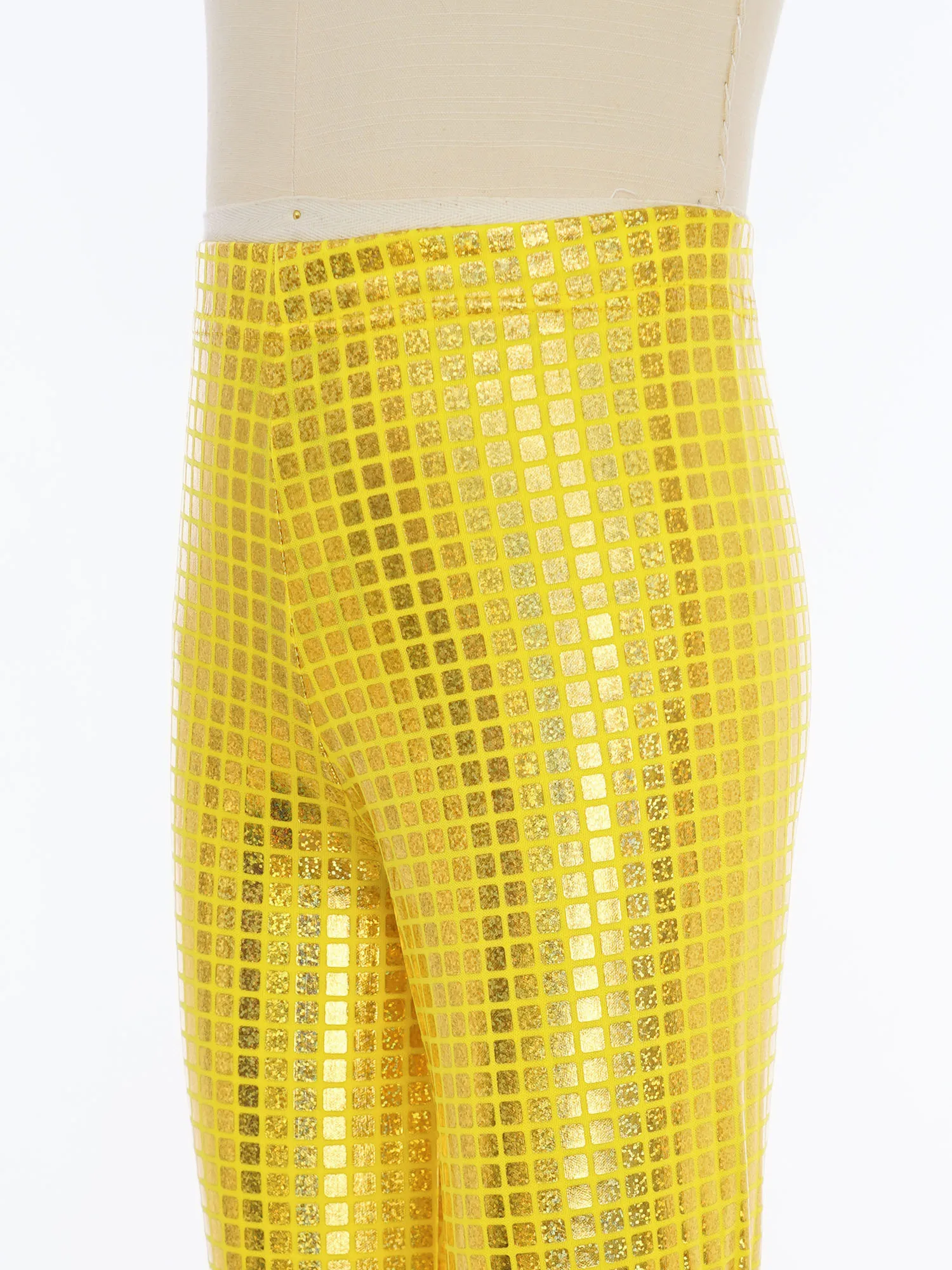 Pantalones de baile jazz brillantes para niñas en malla metálica - imagen 2