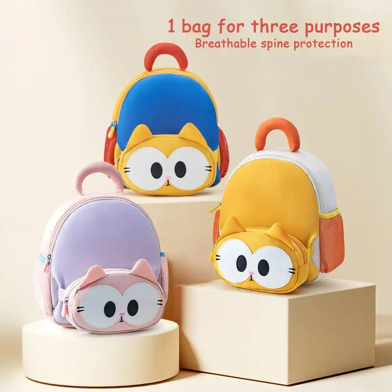 Mochila infantil con diseño de gato - ideal para guardería diaria - imagen 3