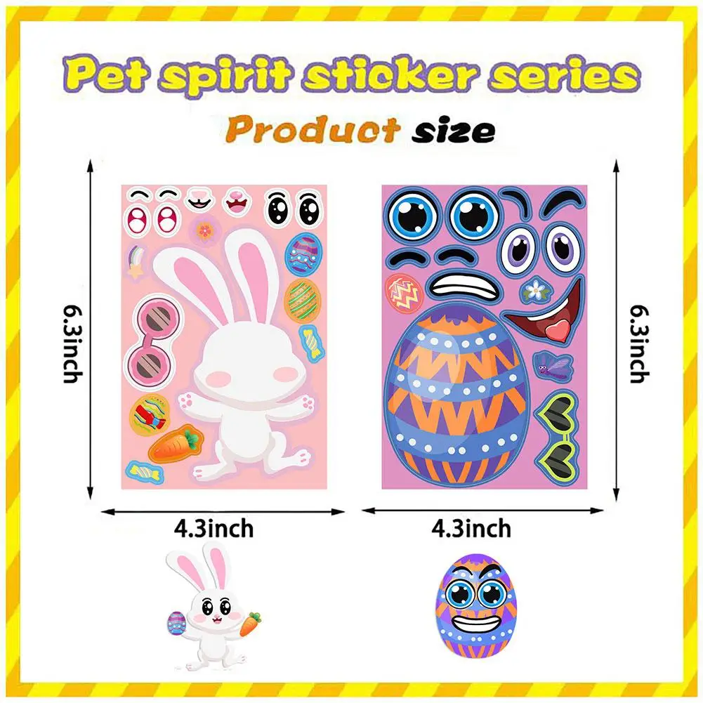 Pegatinas de Pascua reutilizables vinilo impermeable para niños - imagen 5