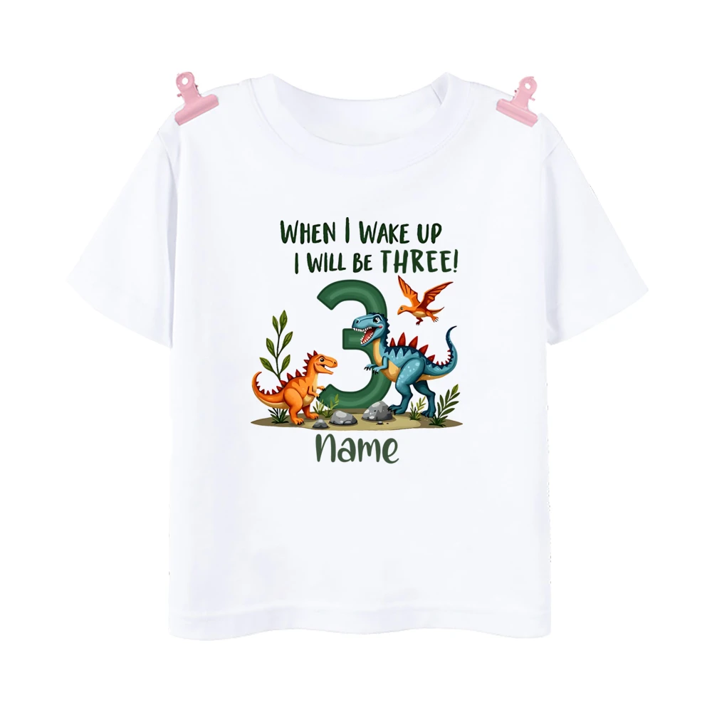 Camiseta dinosaurio personalizada para cumpleaños infantil - imagen 2