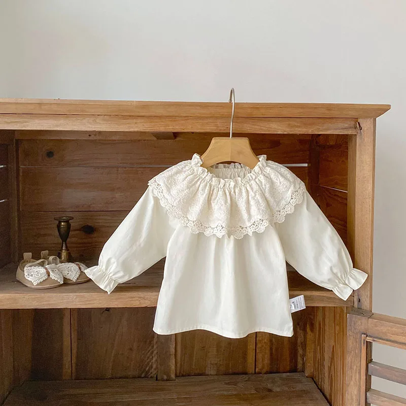 MILANCEL Camiseta interior algodón con cuello encaje niñas - imagen 4
