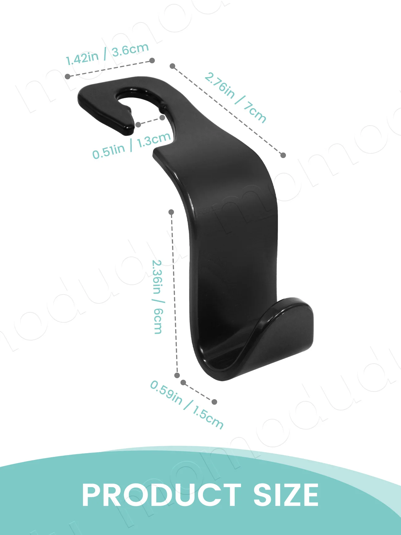 Ganchos para reposacabezas de coche con clips fijadores - imagen 2