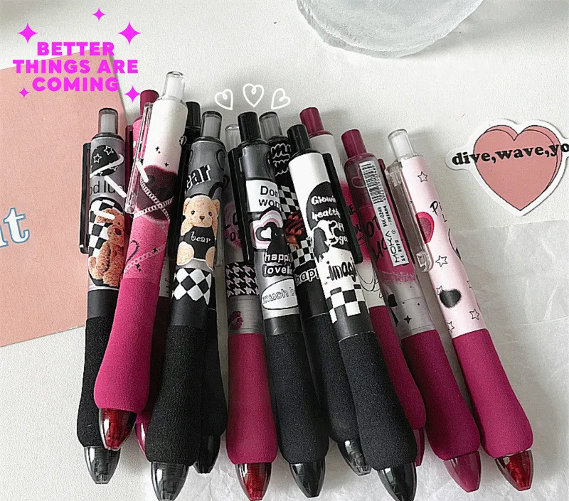 Bolígrafos Kawaii con diseño pastel y tapa esponja