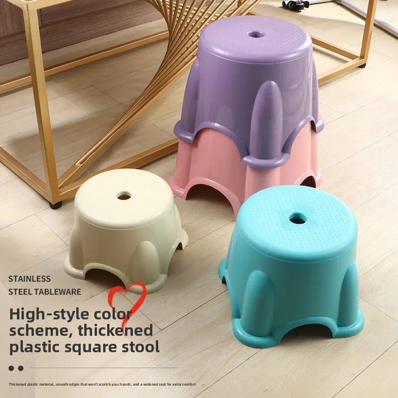 Taburete infantil antideslizante estilo nórdico de plástico resistente - imagen 2