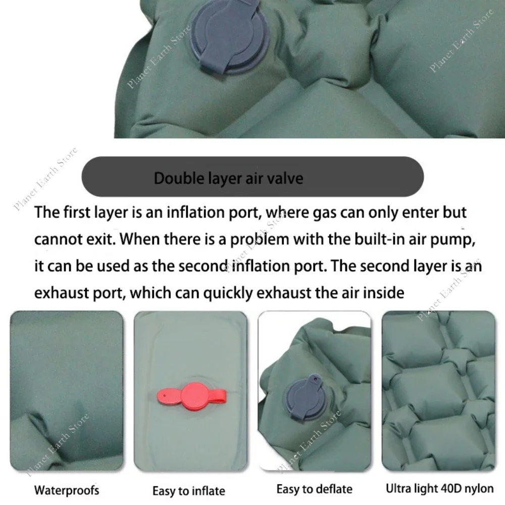 Colchoneta inflable para dormir con almohada integrada y ligera - imagen 2