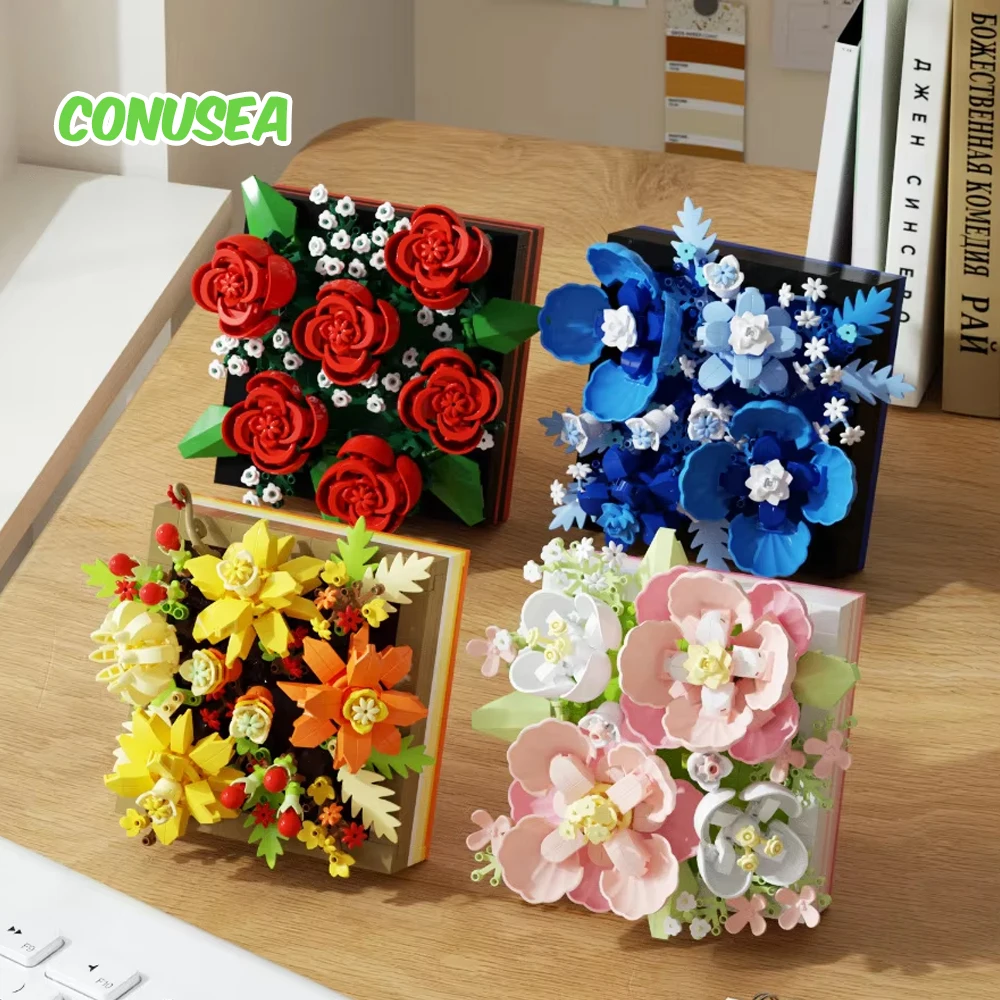 Bloques de construcción infantiles micro flores eternas 3D - imagen 4