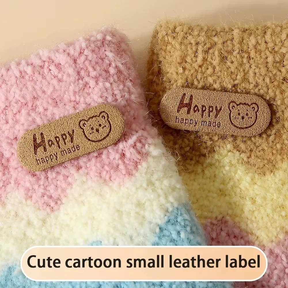 Guantes de punto con dibujo de oso – Lana cálida para invierno niños