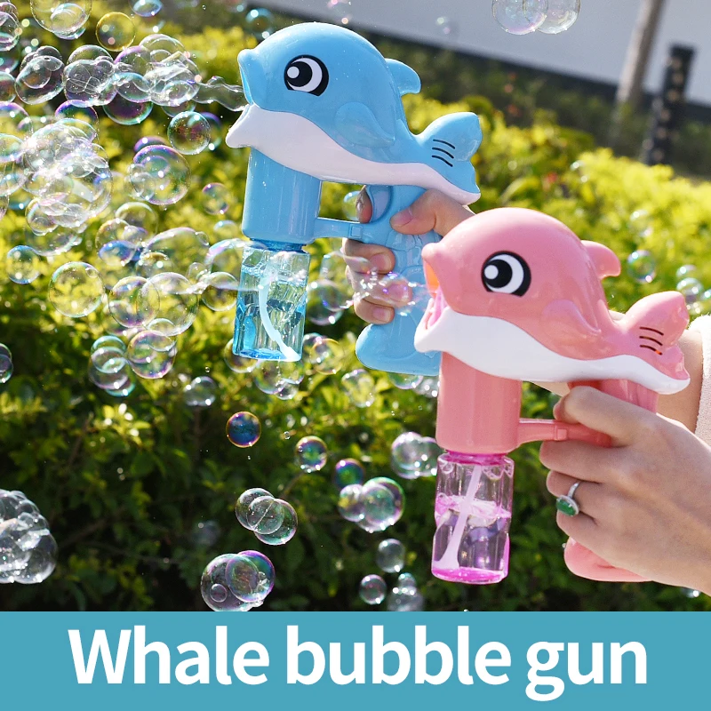 Pistola automática de burbujas para jugar dentro y fuera