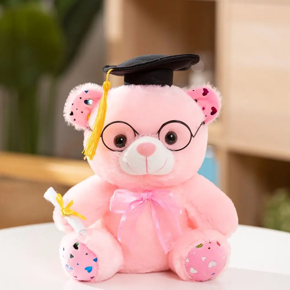Oso de peluche de graduación con birrete de doctor, suave - imagen 3