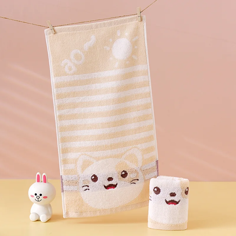 Toalla infantil de jacquard absorbente de algodón puro para guardería