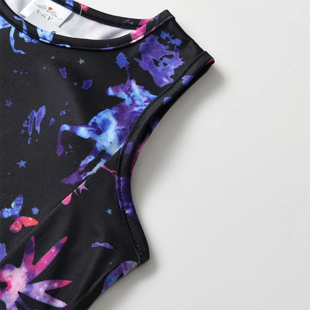 DXTON vestido de niña para verano sin mangas con estampado sirena - imagen 3