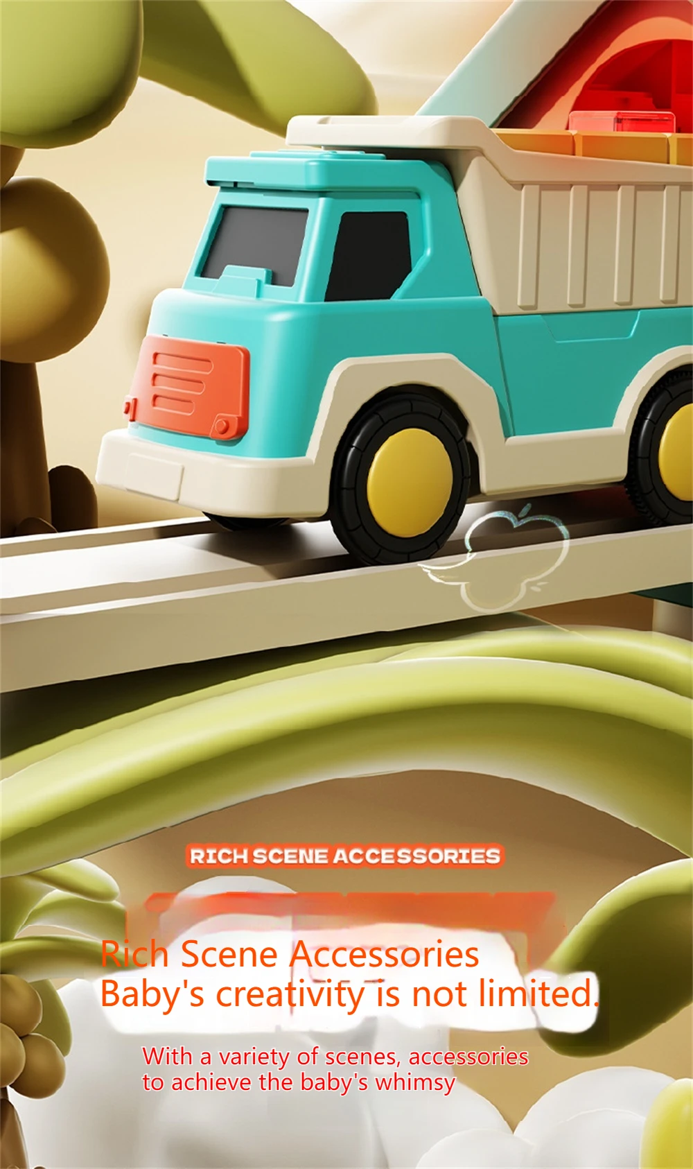 Niños jugando con el circuito de tren ensamblado