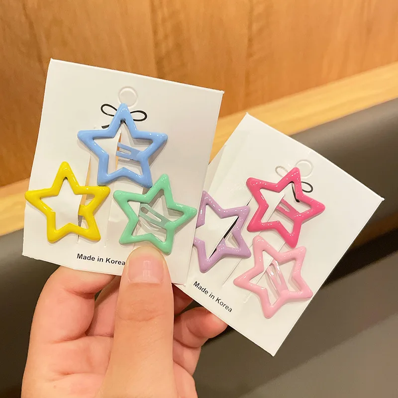 Horquillas de tejido hueco con conejo y estrella caramelo para niños - imagen 3
