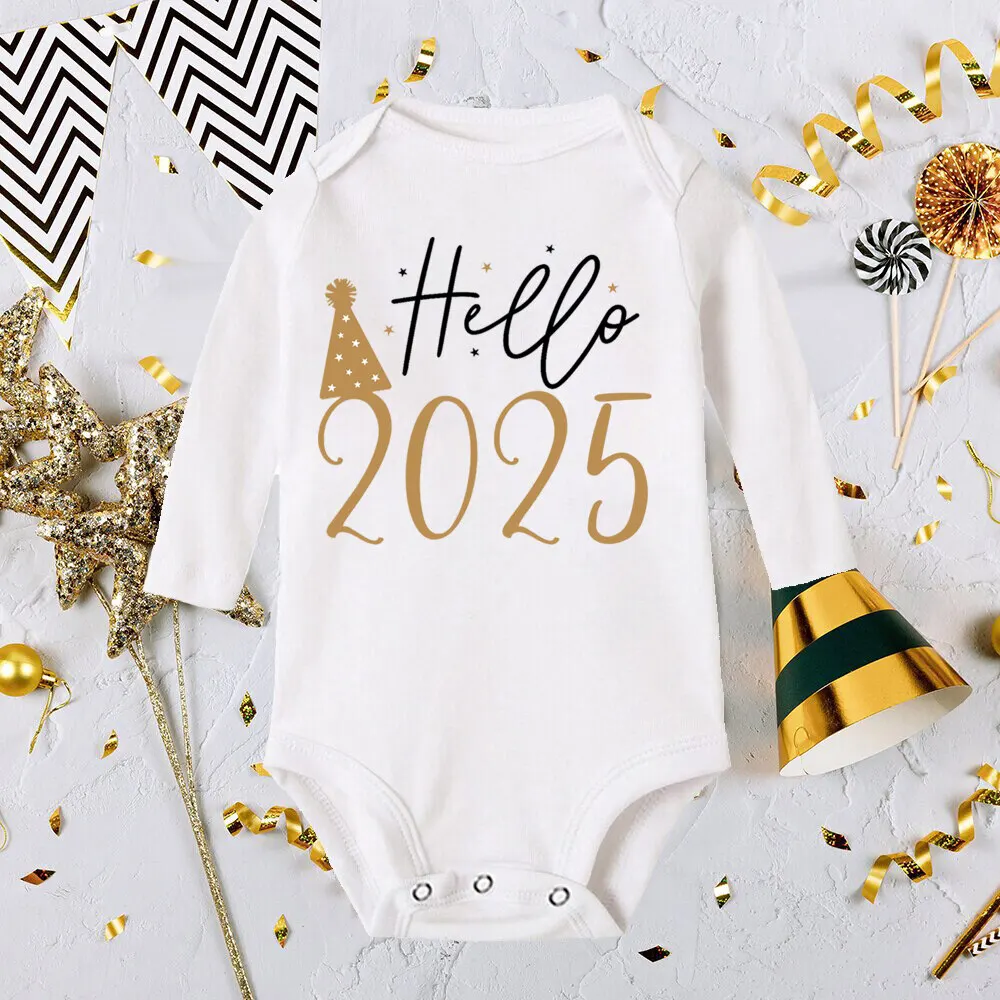 Body bebé Hello 2025 de manga larga para Año Nuevo - imagen 4