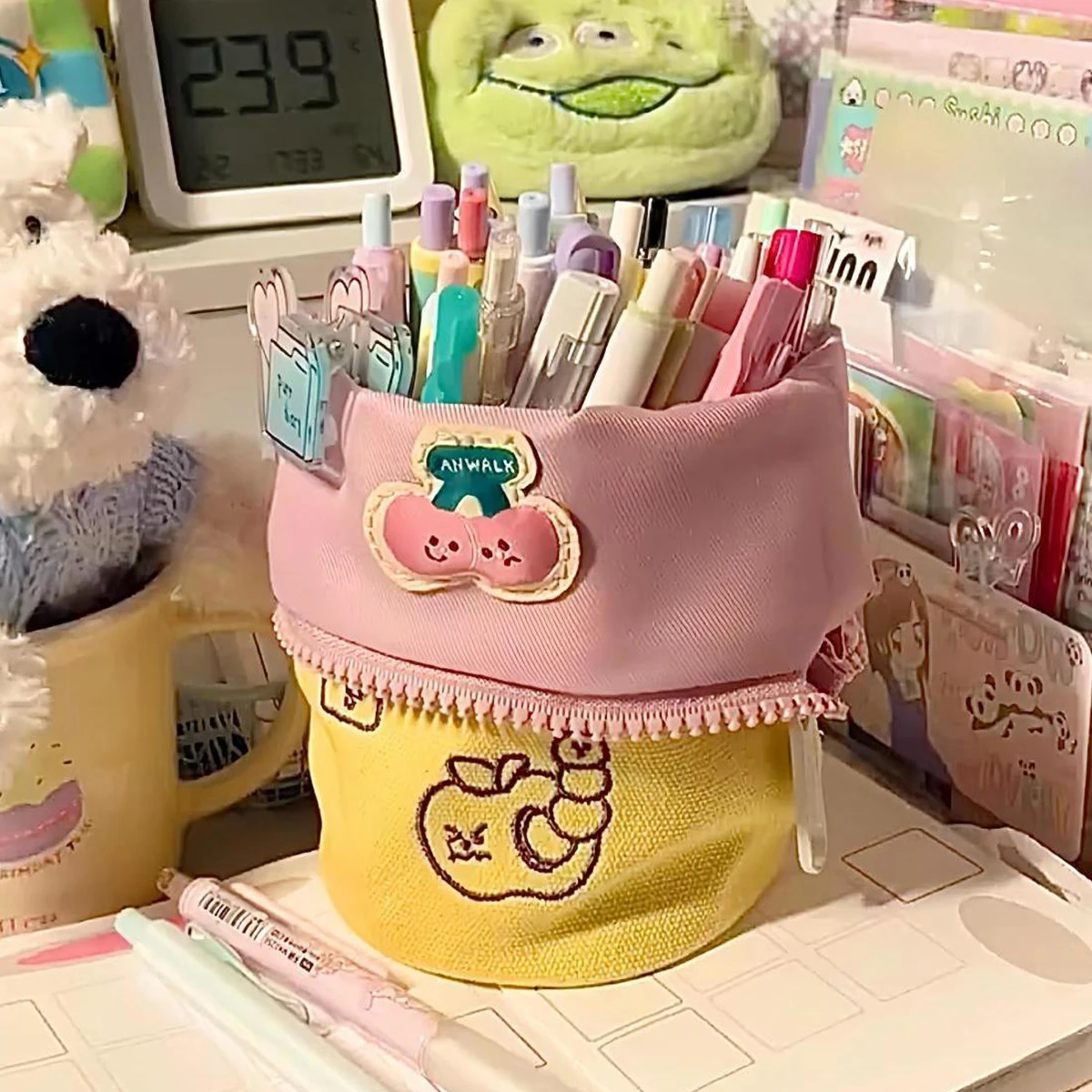Estuche de lápices de gran capacidad para escolares estilo kawaii - imagen 2