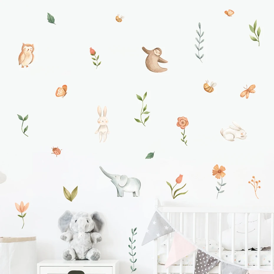 Calcomanías de vinilo para pared infantil con animales boho - imagen 5