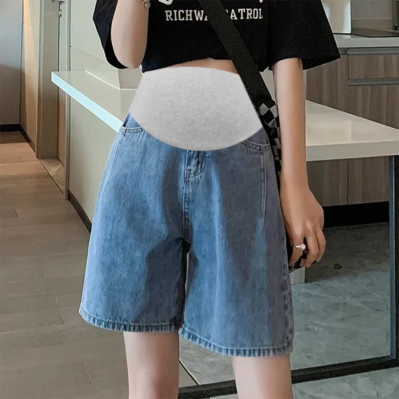 Pantalones vaqueros cortos premamá de cintura alta