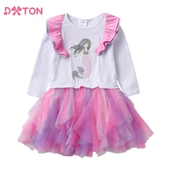 DXTON Vestido de sirena lentejuelas niña fiesta invierno elegante