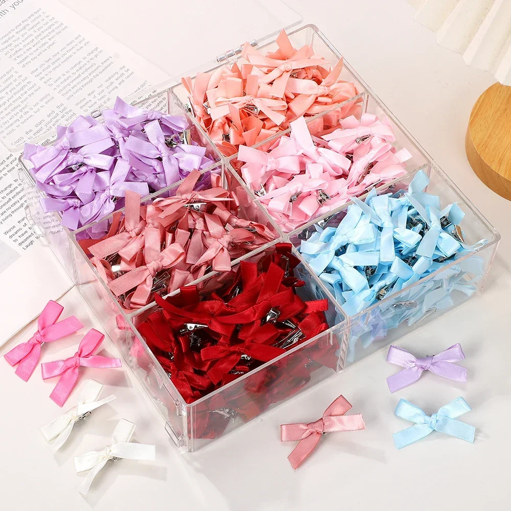 Lazos de ballet con pinza para niña – Color sólido, suave y elástico