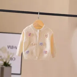 Cárdigan de punto para niña – suelto y suave primavera-otoño
