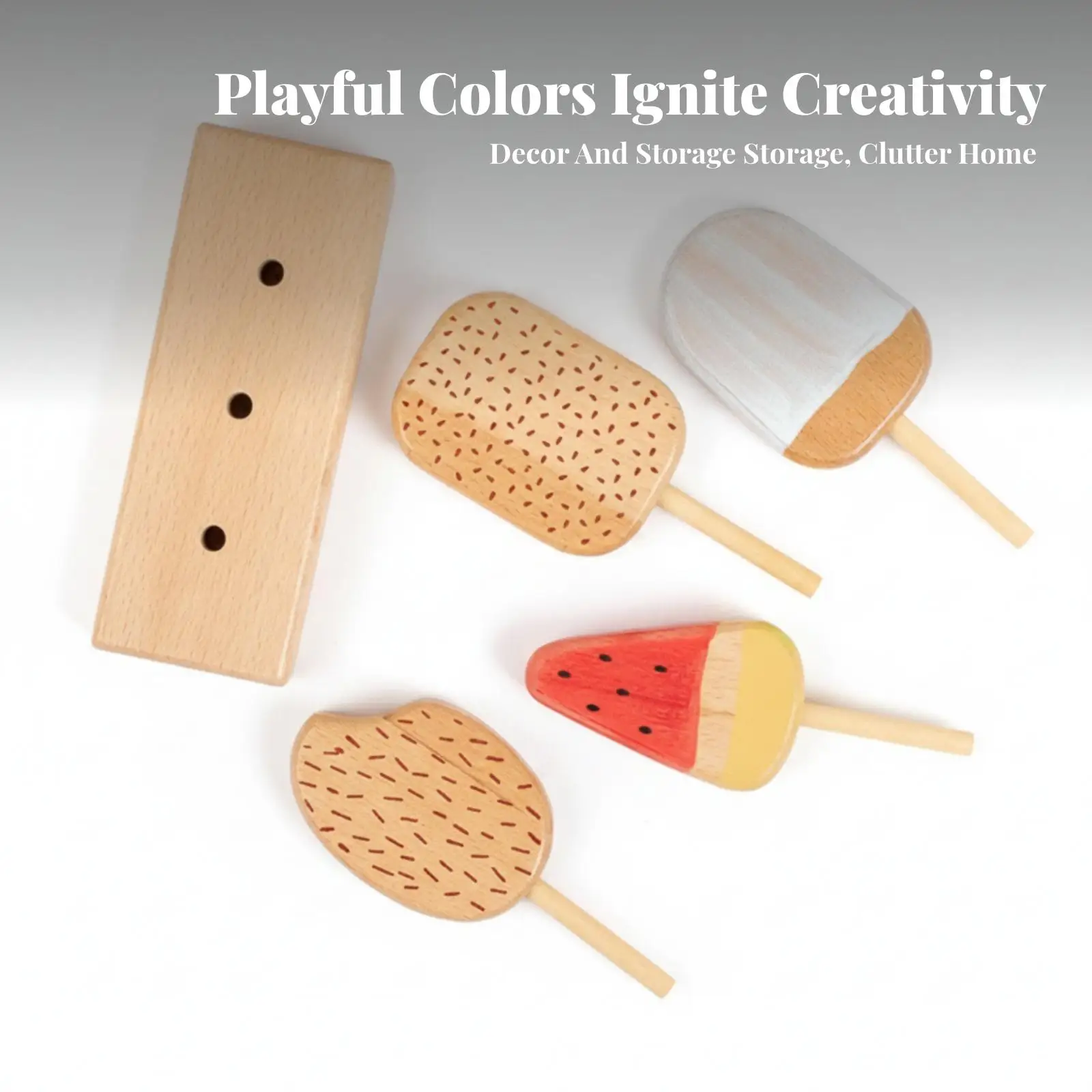 Paletas de helado con detalles pintados de aspecto madera - imagen 5