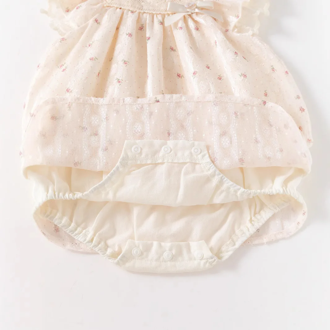 Vestido de verano algodón para niña recién nacida con lazo - imagen 5