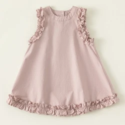 Vestidos de algodón sin mangas estilo princesa para niñas pequeñas